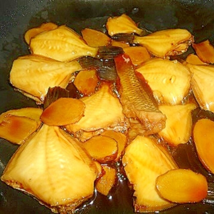 かわはぎの煮魚　釣った魚